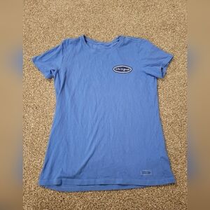 Life is Good Women's Blue Surf Board T-Shirt